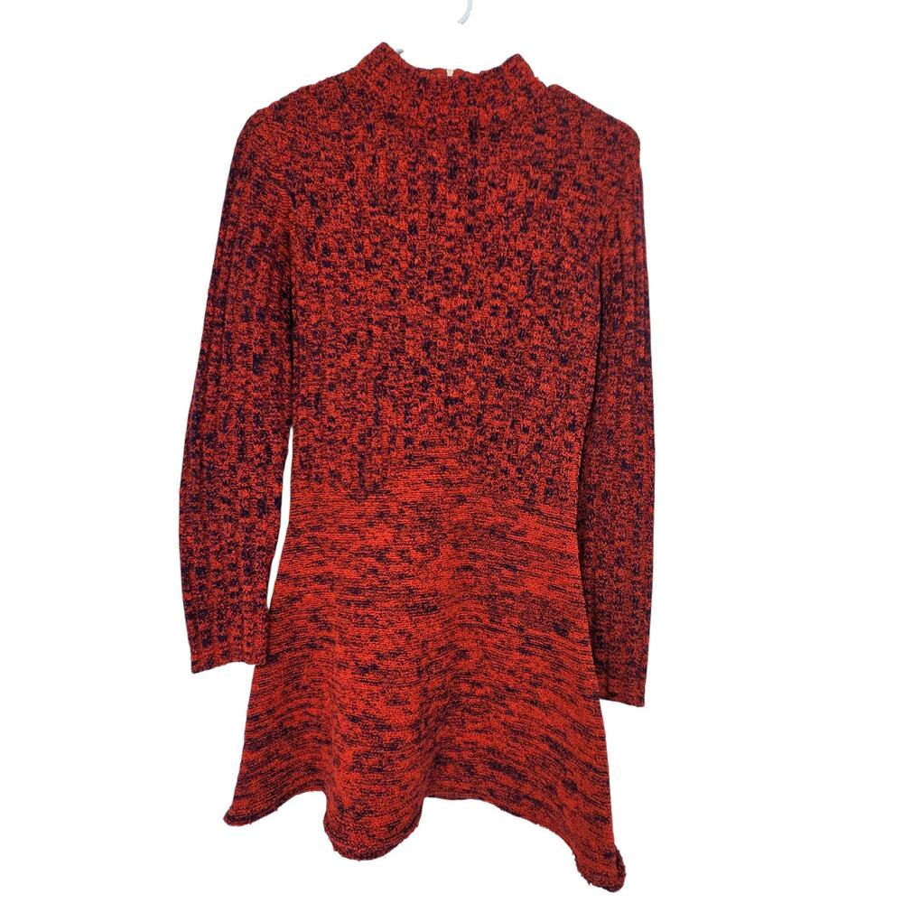 VTG RONCELLI MEDIUM 70'S WOOL BOUCLE KNIT MOCK NECK LONG SLEEVE SWEATER DRESS